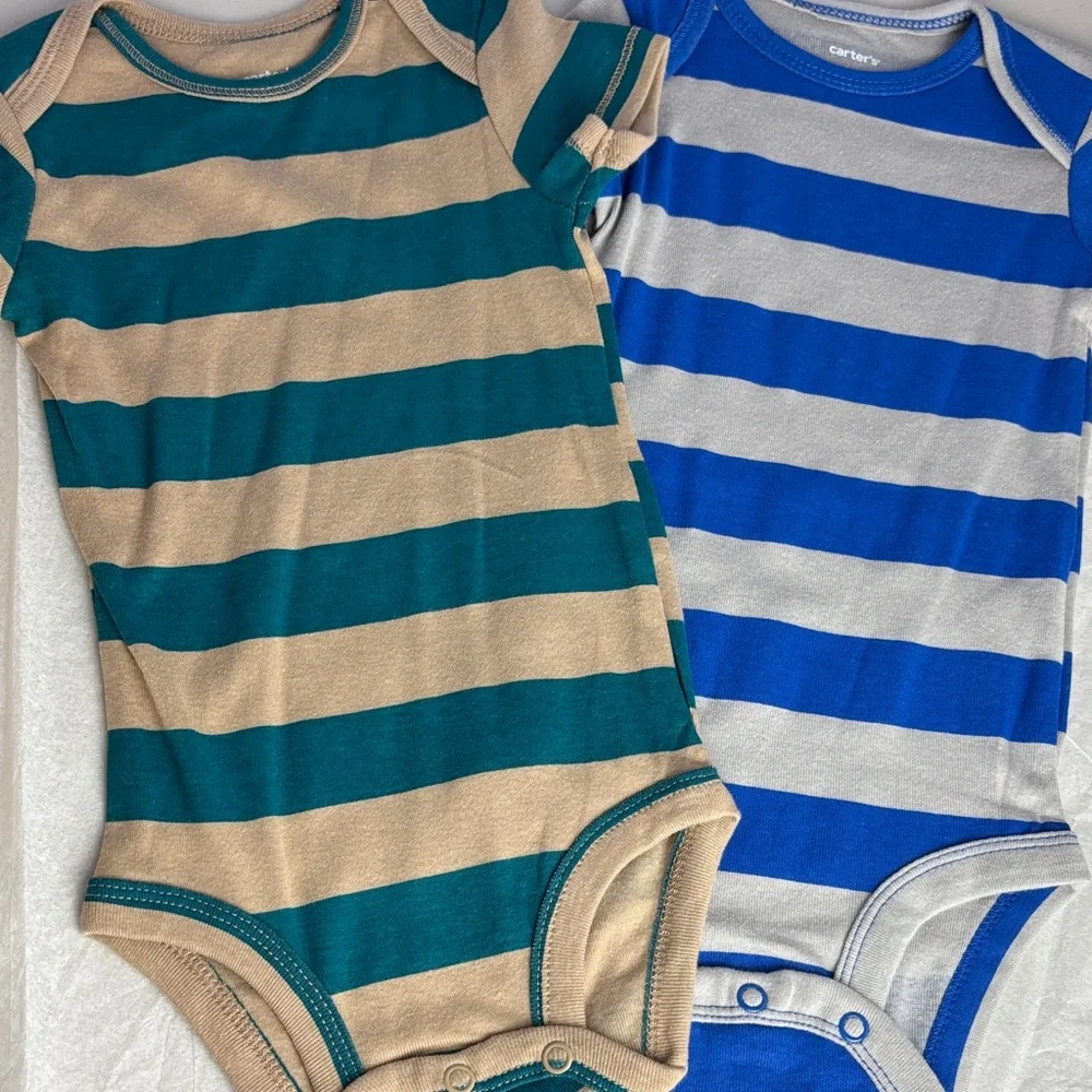 NWT 5 Piece Carter's Bodysuits Onesies Set - Teal, Blue, Mustard Koala Cow Pig